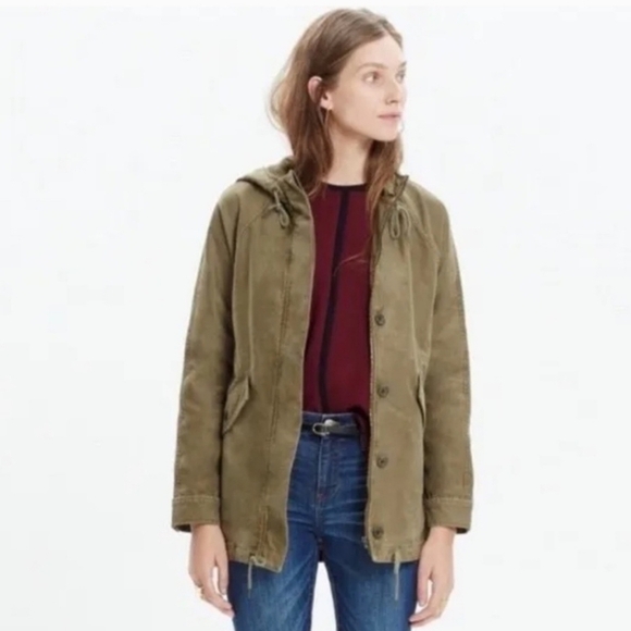Madewell Brimfield khaki hooded army utility jacket - Picture 1 of 15